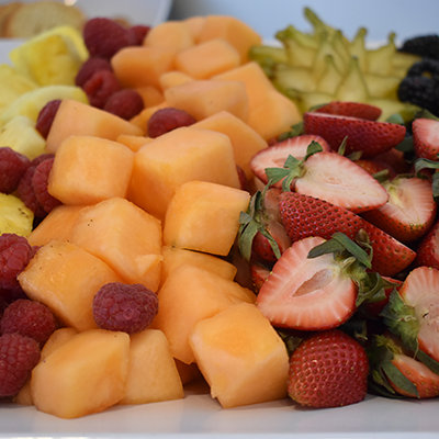 Piles of fresh fruit on a platter