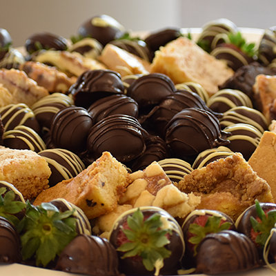Types of dessert on a plate